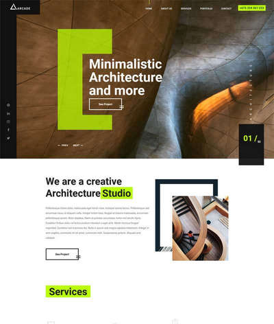 创意建筑设计公司html官网静态模板