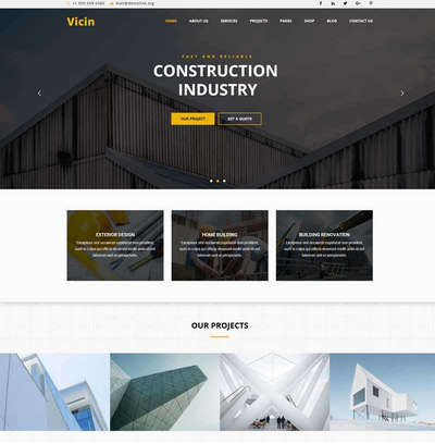 大气建筑装修设计公司网站html模板