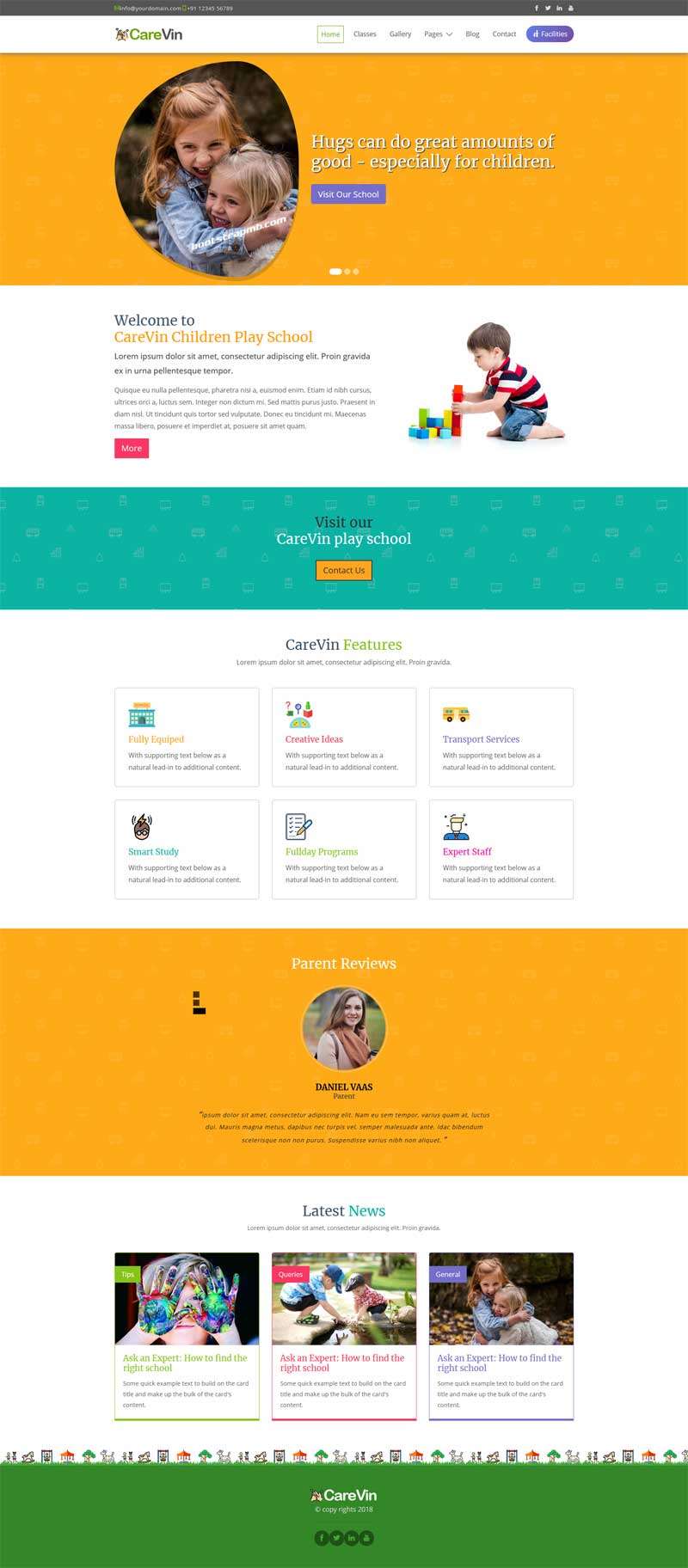 Bootstrap幼儿园学校网站模板