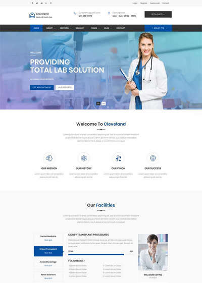 bootstrap医疗健康体检机构html网站模板