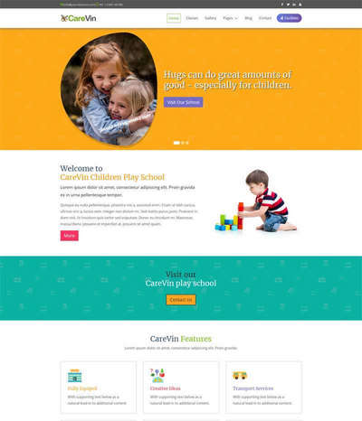 Bootstrap幼儿园学校html静态网站模板