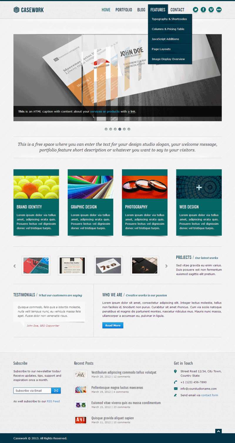 简洁大气的平面广告设计公司网站模板html全站下载