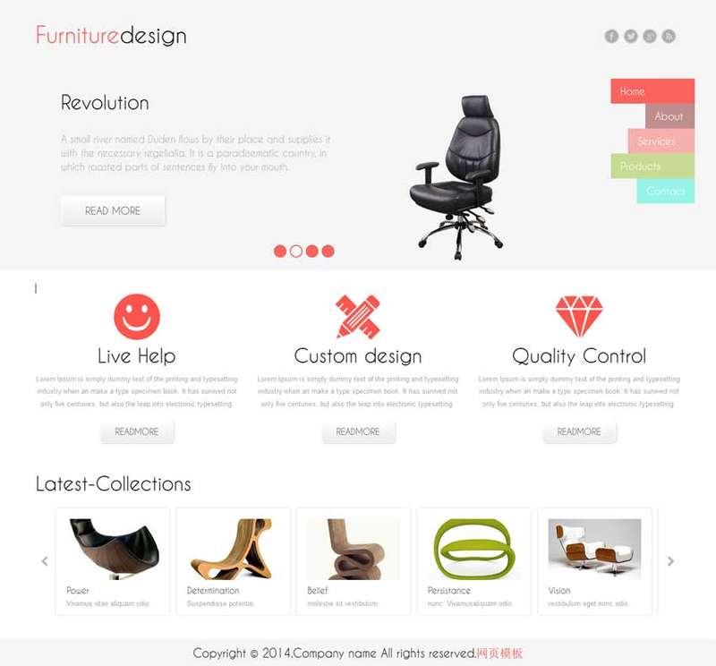 简单个性家具椅子公司网站模板html下载
