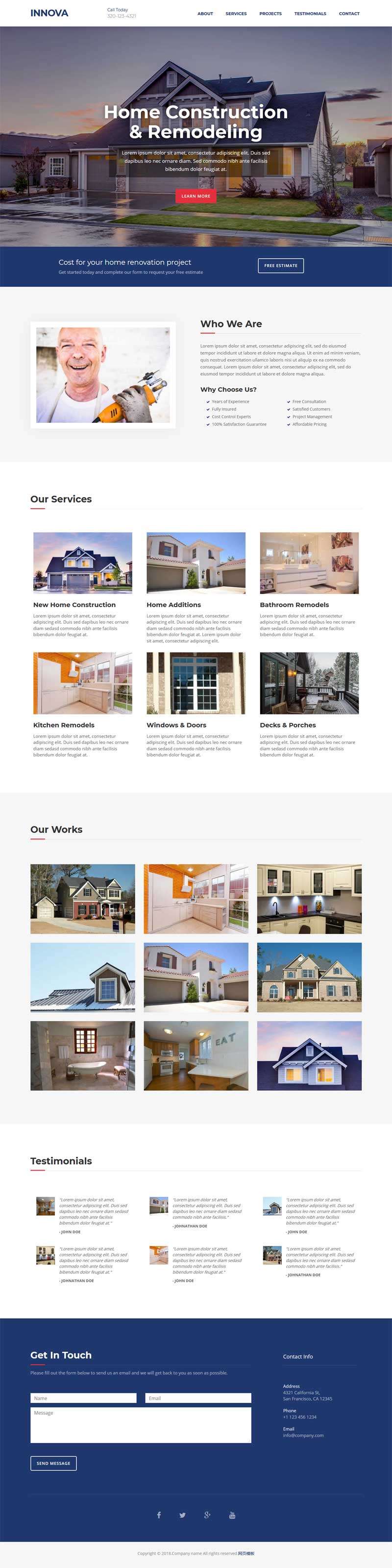 大气的房屋维修服务公司介绍页面模板