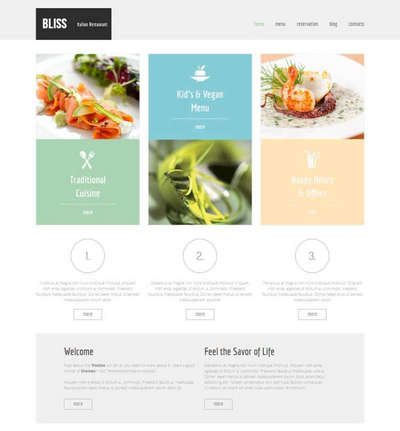 简约美食餐饮预订服务html网站模板下载