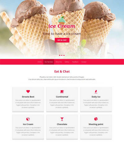 简洁冰淇淋甜品店铺展示html静态模板
