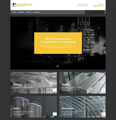 金属工业钢铁冶炼企业html免费网站模板