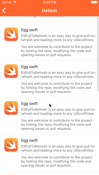 Swift快速集成下拉刷新和上拉加载更多示例代码