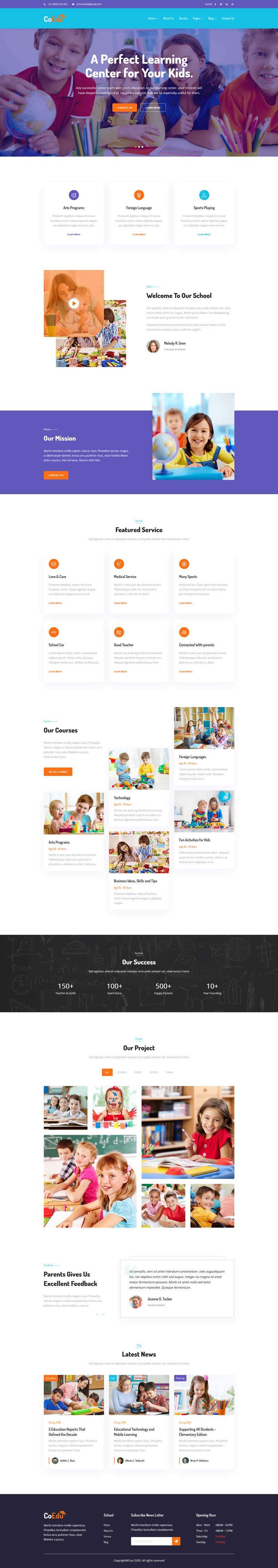 多用途的学校教育官网HTML5模板