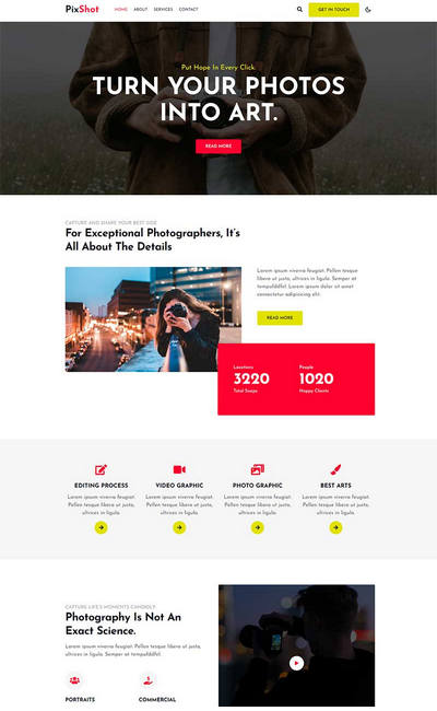 摄影工作室作品展示html网站模板
