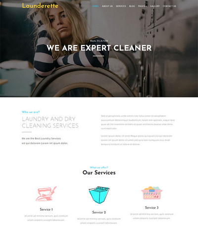 专业洗衣店服装服装洗涤公司单页html模板