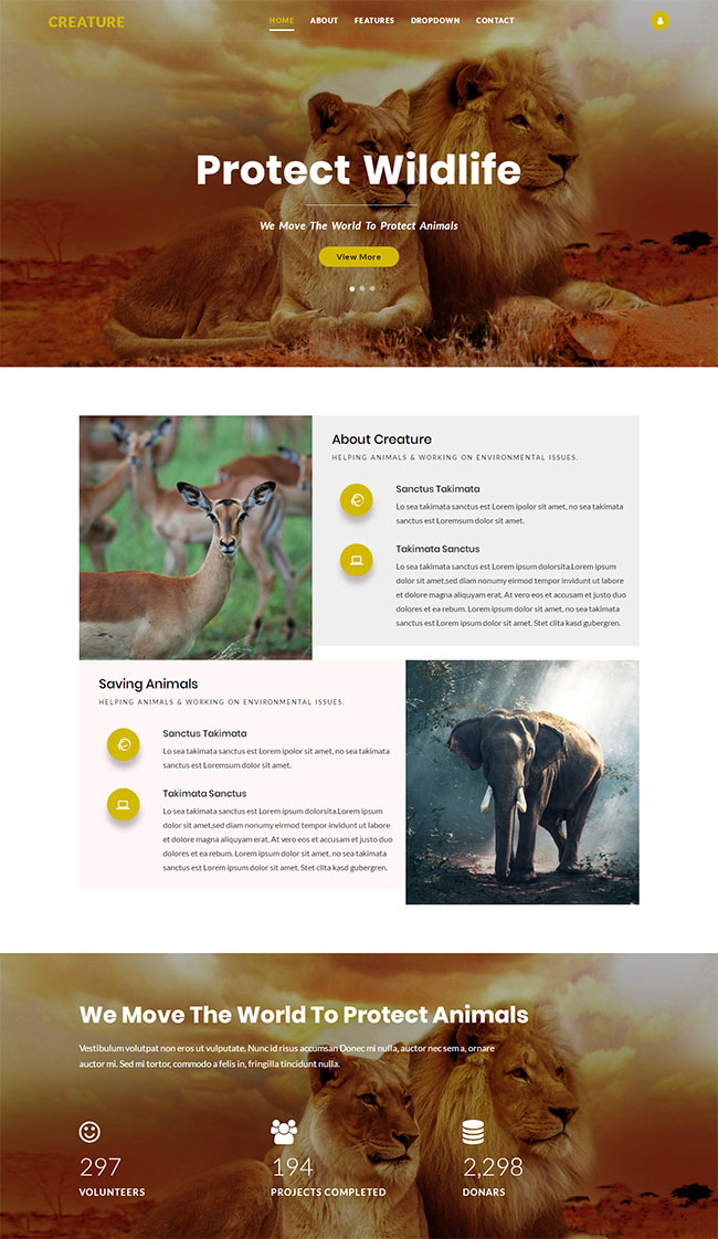 动物保护组织机构html网页模板