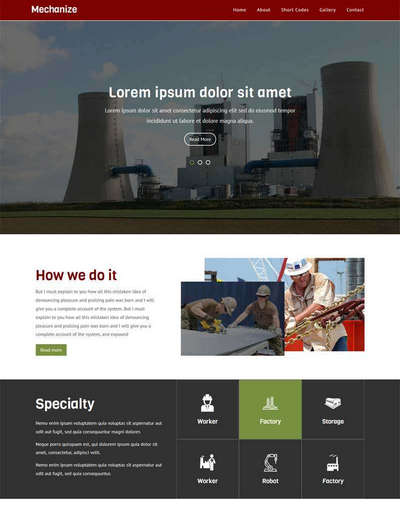 bootstrap大气工业生产企业网页模板下载