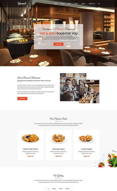 Bootstrap餐饮服务公司通用html网站模板