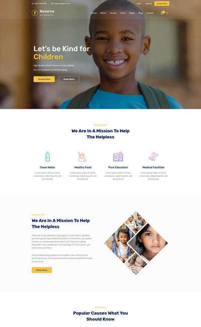 慈善儿童福利院通用bootstrapl网页模板