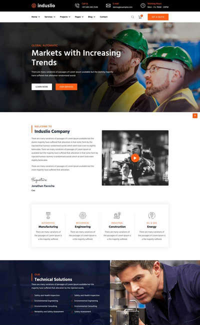 钢铁冶炼企业响应式html5网站模板