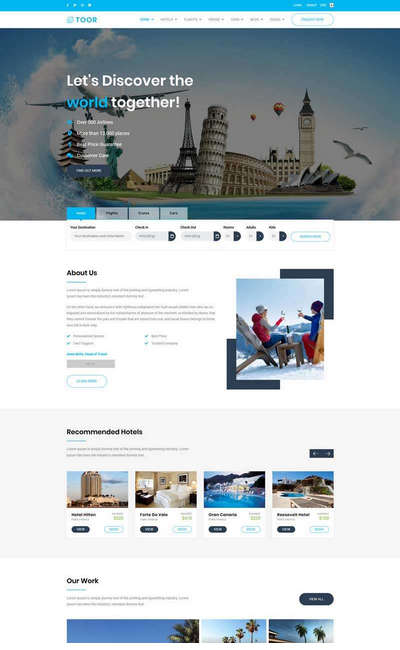 民宿旅游酒店预订服务HTML5网站模板