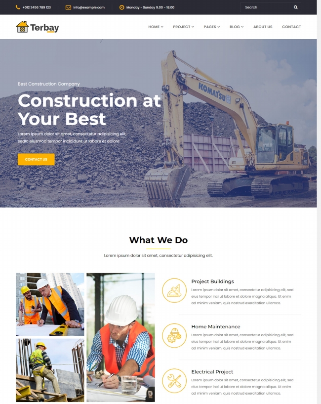 Bootstrap5建筑施工工程服务公司html5模板