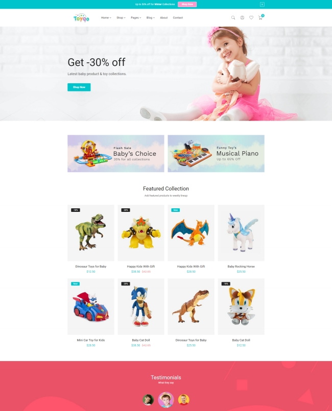 儿童玩具销售商城html5网站模板