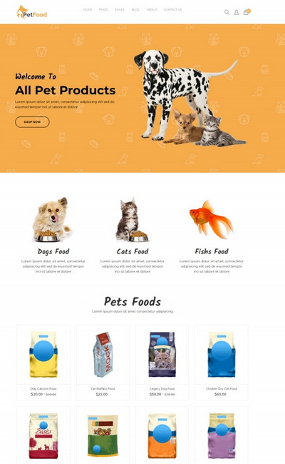 Bootstrap宠物店宠物食品销售企业网站模板