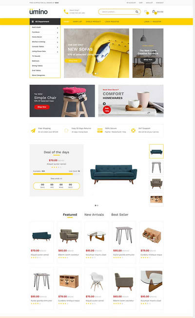 简洁bootstrap家具电子商城购物网站模板