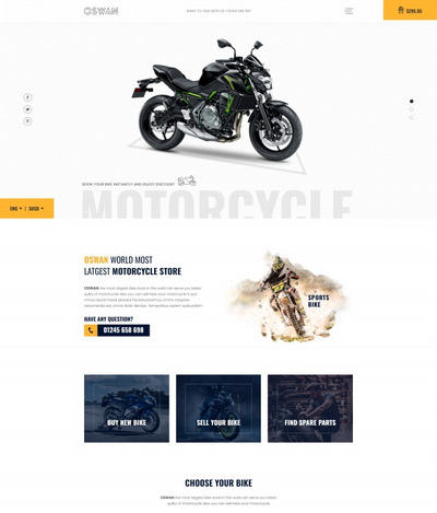 摩托车机车电子商城html5网站模板