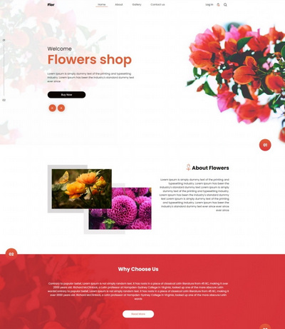 鲜花供应配送服务企业html静态网页模板