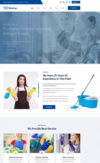 多风格html5家政保洁清洁服务公司网站模板
