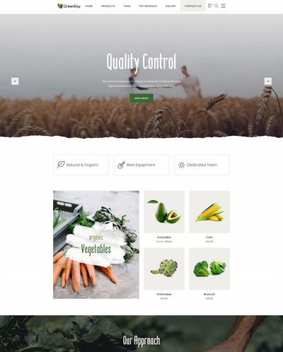 有机水果蔬菜农产品html5网站模板