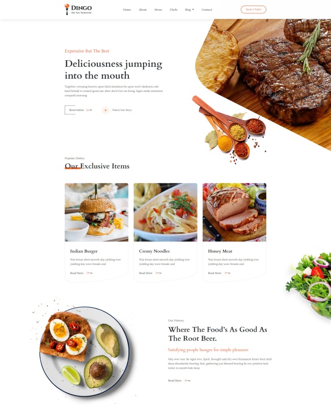 西餐厅餐饮美食服务公司html静态模板