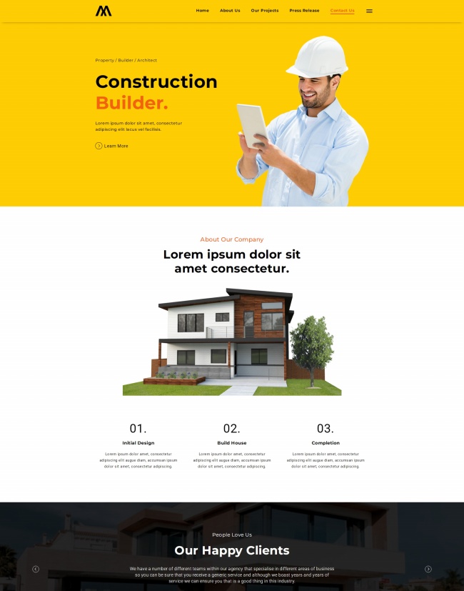 房地产建筑施工工程静态网站模板