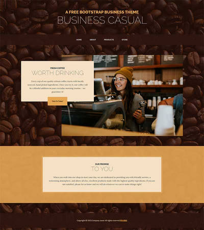 简洁咖啡店宣传推广企业html网站模板