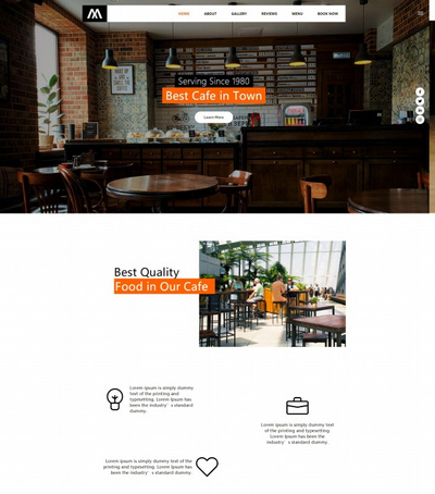 创意咖啡店宣传推广企业网站模板