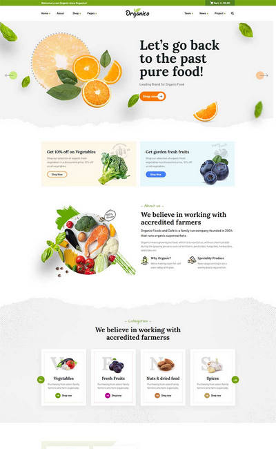 bootstrap多风格蔬菜水果商城html5网站模板