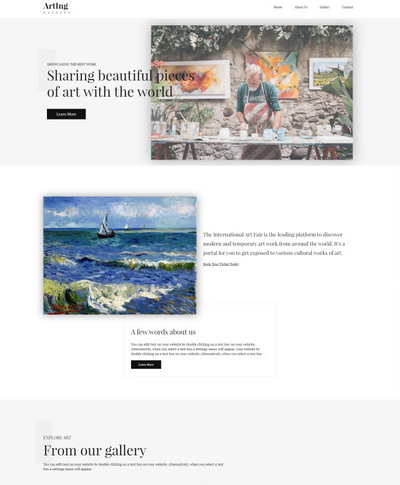 艺术品油画作品宣传展示类网站模板