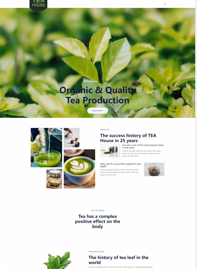专业茶叶茶品宣传推广页面html网站模板