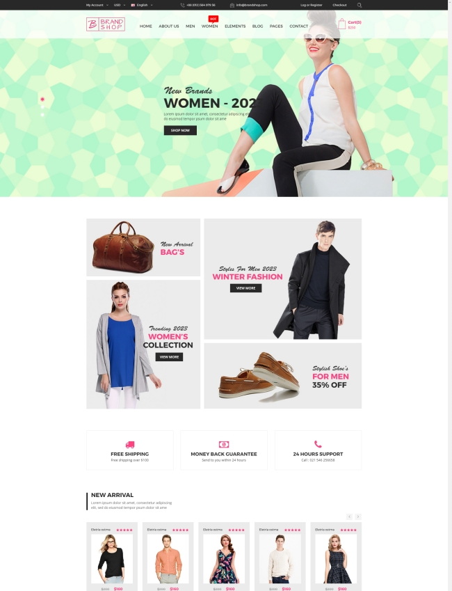 bootstrap时尚服装鞋帽商城html网站模板