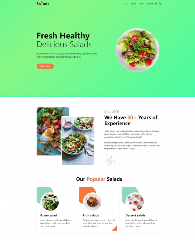 健康蔬菜水果沙拉美食餐饮公司html网站模板