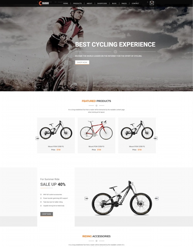 多风格山地越野单车销售商城html网站模板