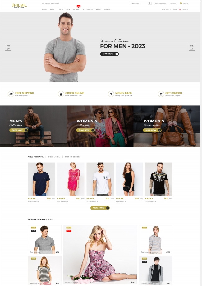 时尚服装服饰电子购物商城html模板