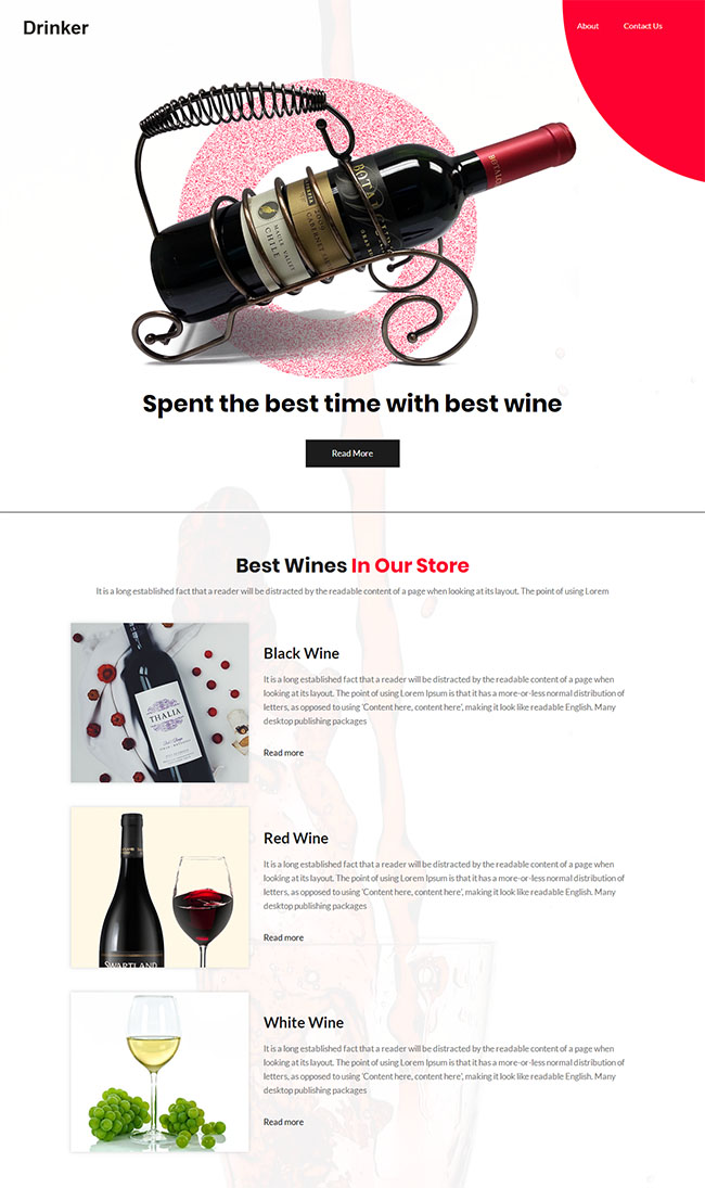 葡萄酒展示销售单页html网站模板