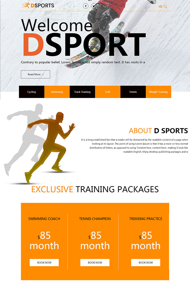 体育健身用品销售网站模板