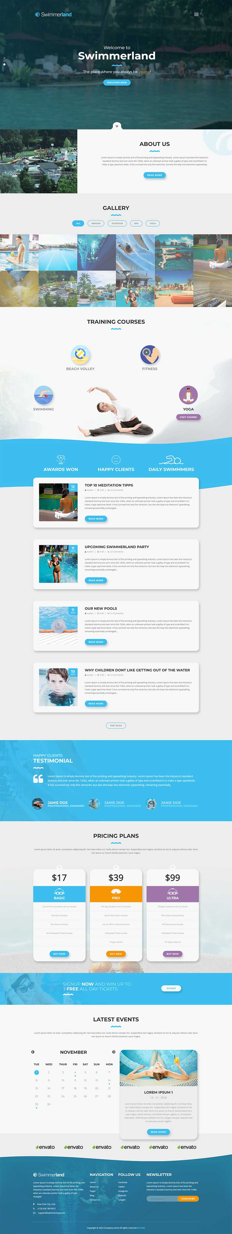 水上乐园游乐场服务公司html网站模板