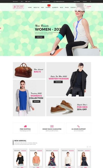 bootstrap时尚服装鞋帽商城html网站模板