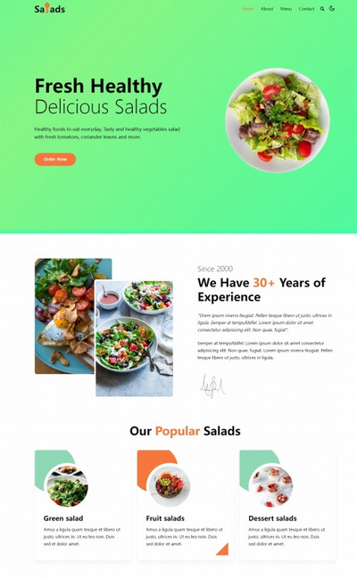 健康蔬菜水果沙拉美食餐饮公司html网站模板
