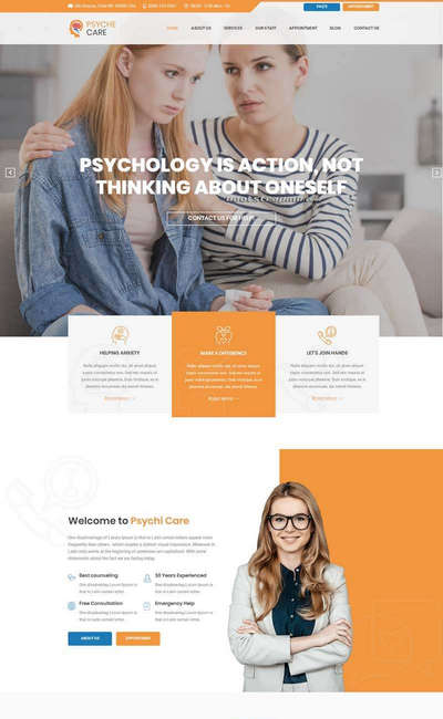 心理健康咨询服务机构html5网站模板