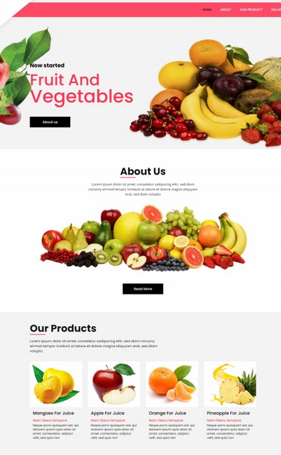 大气健康有机水果html5商城网站模板