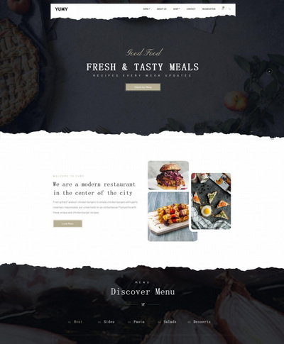 美食餐厅餐饮服务公司html5网站模板