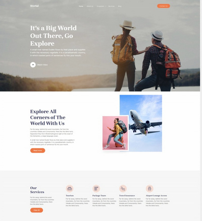 出国旅游服务机构html5网站模板