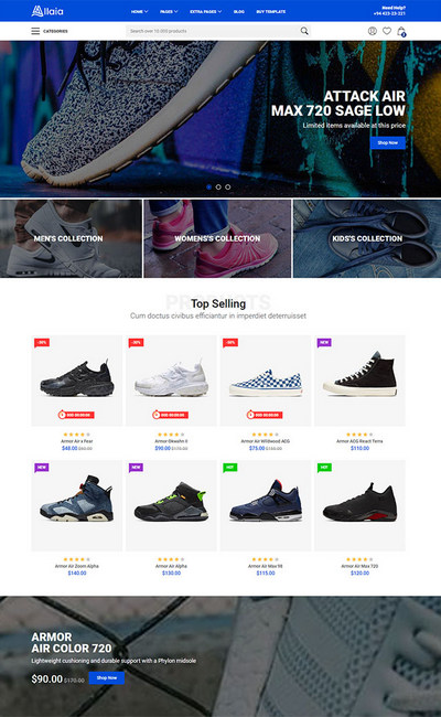 多风格鞋子购物商城html网站模板